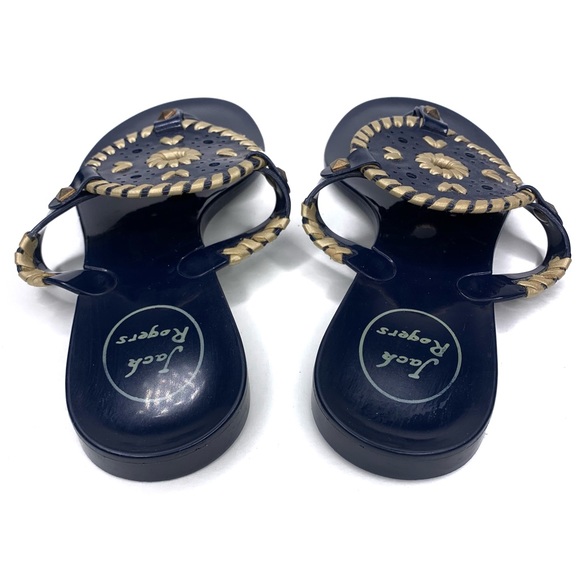 Jack Rogers Georgica Jelly Midnight Gold Sandals - Picture 3 of 6